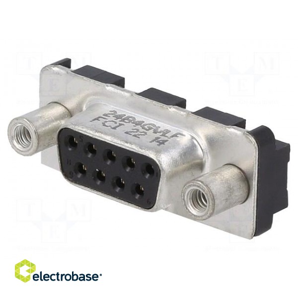 D-Sub | PIN: 9 | socket | female | for panel mounting | straight | 5A фото 1