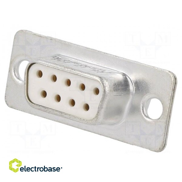 D-Sub | PIN: 9 | socket | female | for panel mounting | straight | 5A