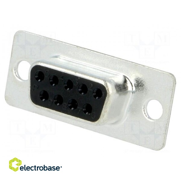 D-Sub | PIN: 9 | socket | female | on PCBs | straight | THT | 3A | 250V image 1