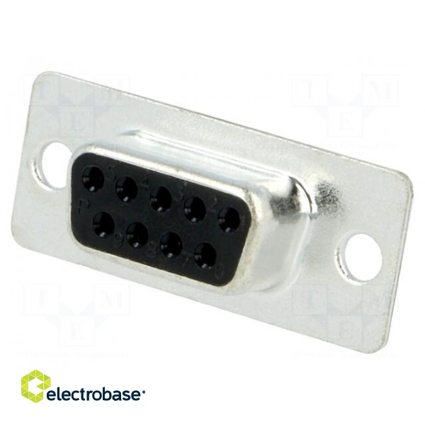 D-Sub | PIN: 9 | socket | female | on PCBs | straight | THT | UNC4-40 | 3A фото 1