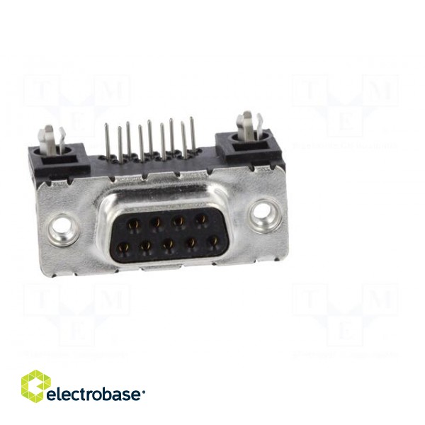 D-Sub | PIN: 9 | socket | female | on PCBs,PCB snap | angled 90° | THT image 9