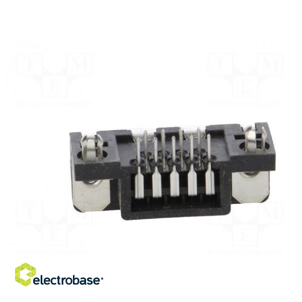 D-Sub | PIN: 9 | socket | female | on PCBs,PCB snap | angled 90° | THT image 5