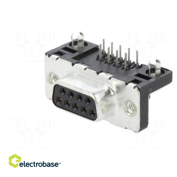 D-Sub | PIN: 9 | socket | female | on PCBs,PCB snap | angled 90° | THT image 2
