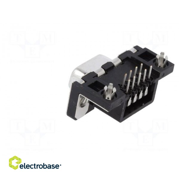D-Sub | PIN: 9 | socket | female | on PCBs,PCB snap | angled 90° | THT image 4