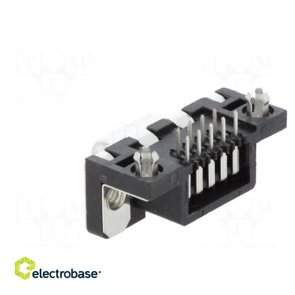 D-Sub | PIN: 9 | socket | female | on PCBs,PCB snap | angled 90° | THT фото 4