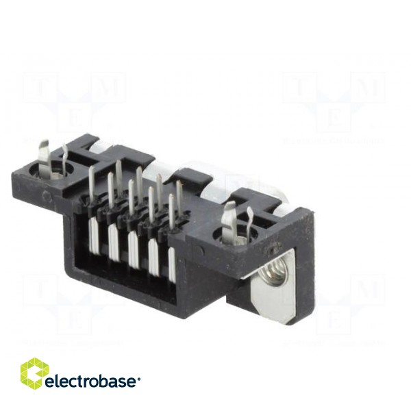 D-Sub | PIN: 9 | socket | female | on PCBs,PCB snap | angled 90° | THT image 6