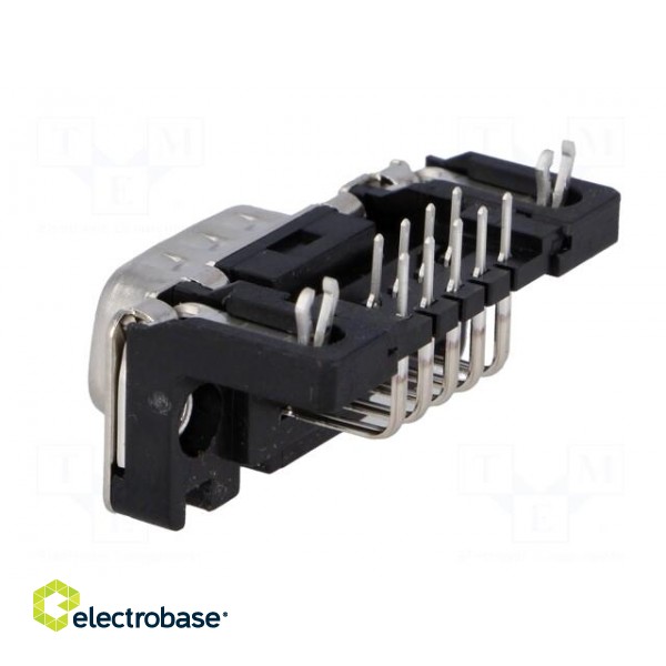 D-Sub | PIN: 9 | socket | male | angled 90° | THT | M3 | Type: PCB snap-in image 4