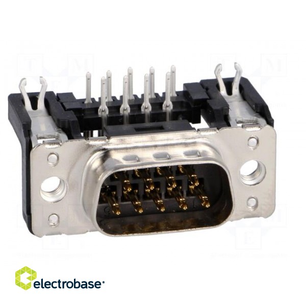 D-Sub | PIN: 9 | socket | male | angled 90° | THT | M3 | Type: PCB snap-in image 9