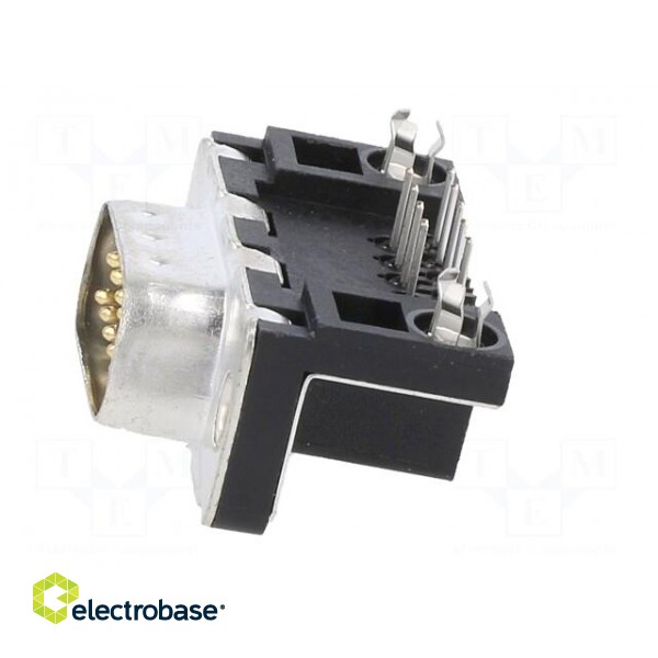 D-Sub | PIN: 9 | socket | male | for panel mounting | angled 90° | 5A paveikslėlis 6