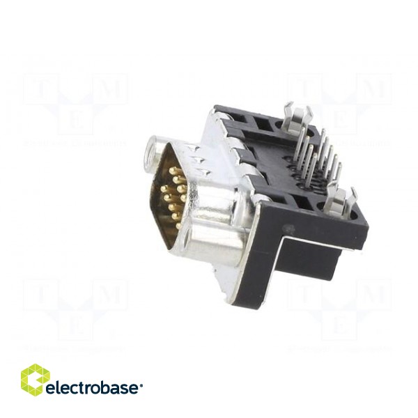 D-Sub | PIN: 9 | socket | male | for panel mounting | angled 90° | 5A paveikslėlis 3