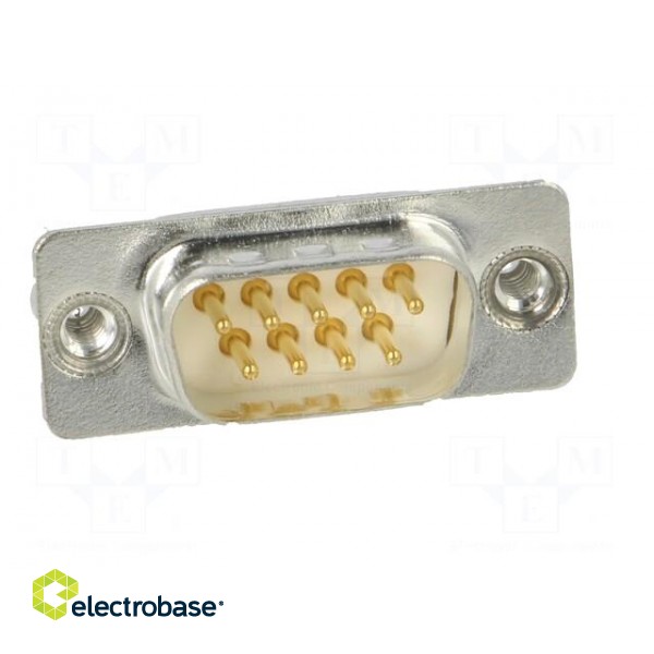 D-Sub | PIN: 9 | socket | male | on PCBs,PCB snap | straight | THT фото 9