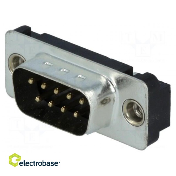 D-Sub | PIN: 9 | socket | male | straight | THT | UNC4-40 | Locking: screws image 1