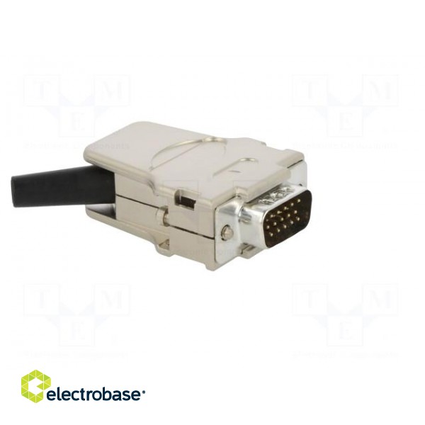 D-Sub HD | PIN: 15 | male | angled 45° | soldering | for cable | UNC4-40 image 8