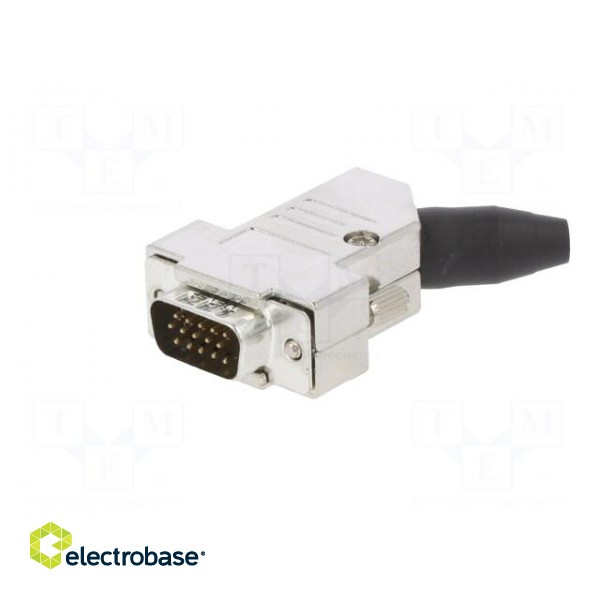D-Sub HD | PIN: 15 | male | angled 45° | soldering | for cable | UNC4-40 image 2