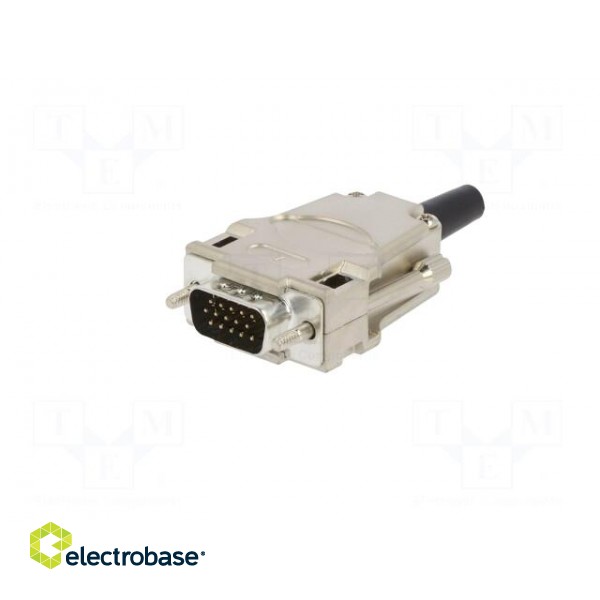 D-Sub HD | PIN: 15 | male | straight | soldering | for cable | gold flash image 2