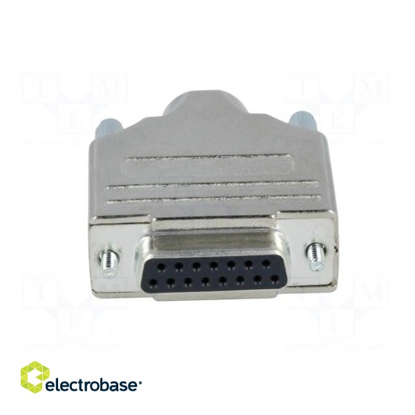 D-Sub | PIN: 15 | plug | female | straight | soldering | for cable фото 5
