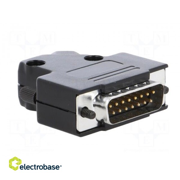D-Sub | PIN: 15 | plug | male | angled 45° | soldering | for cable image 8