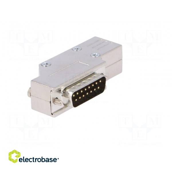 D-Sub | PIN: 15 | plug | male | angled 90° | soldered | for cable | black paveikslėlis 8