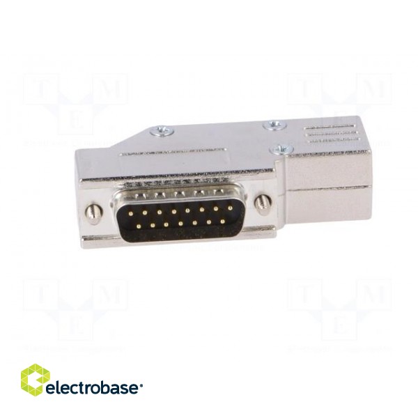 D-Sub | PIN: 15 | plug | male | angled 90° | soldered | for cable | black paveikslėlis 9