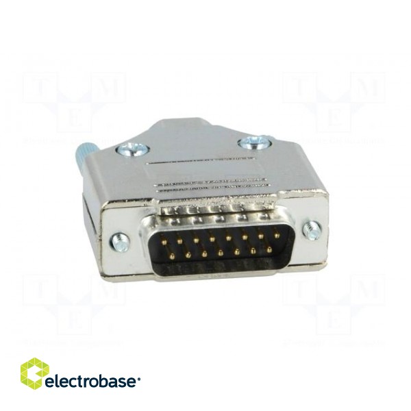 D-Sub | PIN: 15 | plug | male | straight | soldering | for cable фото 9