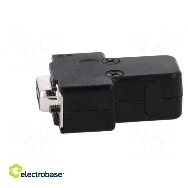D-Sub | PIN: 9 | plug | female | soldering | for cable | black image 3