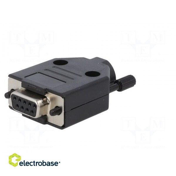 D-Sub | PIN: 9 | plug | female | soldering | for cable | black paveikslėlis 2