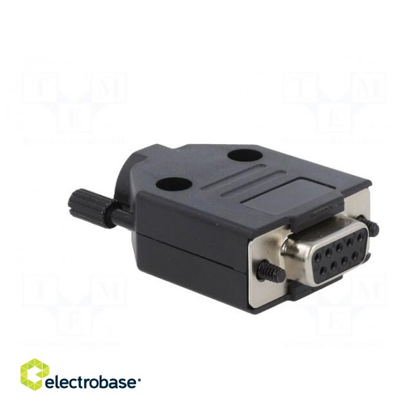 D-Sub | PIN: 9 | plug | female | soldering | for cable | black paveikslėlis 8
