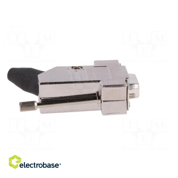 D-Sub | PIN: 9 | plug | female | angled 45° | soldering | for cable | black paveikslėlis 7
