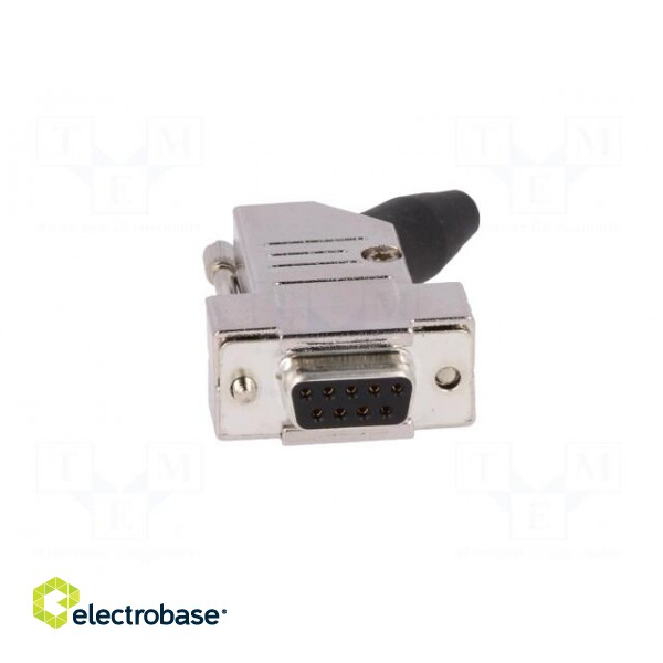 D-Sub | PIN: 9 | plug | female | angled 45° | soldering | for cable | black paveikslėlis 9