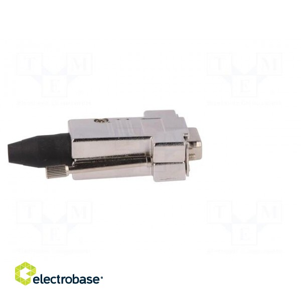 D-Sub | PIN: 9 | plug | female | angled 45° | soldering | for cable | black image 6