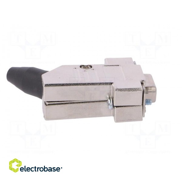 D-Sub | PIN: 9 | plug | female | angled 45° | soldering | for cable | black фото 7
