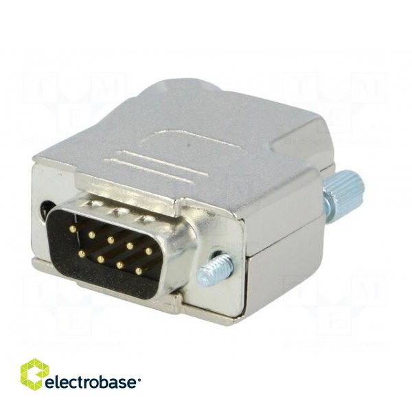D-Sub | PIN: 9 | plug | male | angled 45° | soldering | for cable image 2