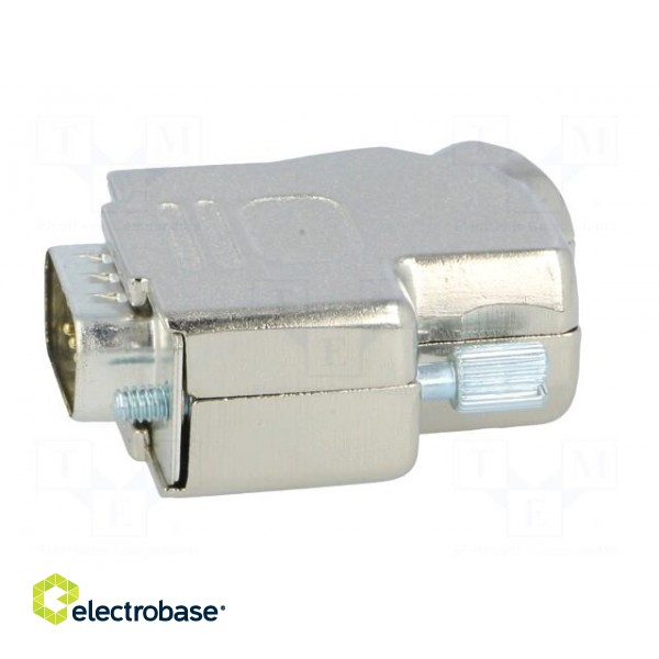 D-Sub | PIN: 9 | plug | male | angled 45° | soldering | for cable paveikslėlis 3