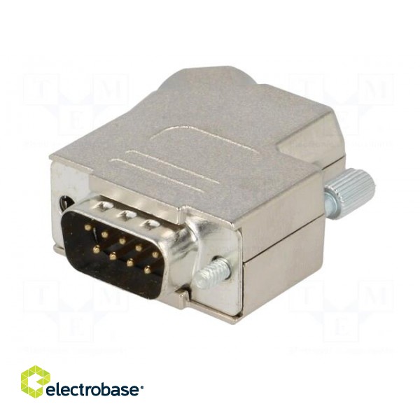 D-Sub | PIN: 9 | plug | male | angled 45° | soldering | for cable paveikslėlis 1