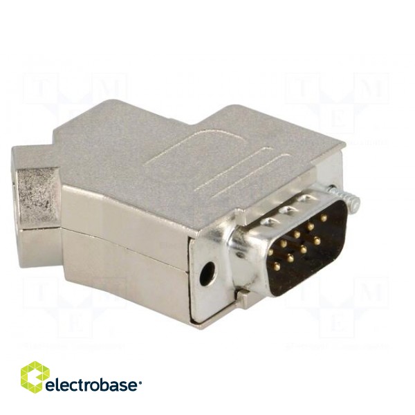 D-Sub | PIN: 9 | plug | male | angled 45° | soldering | for cable paveikslėlis 8