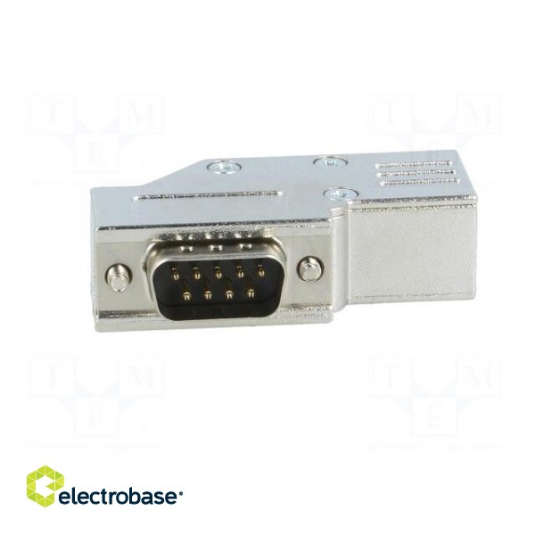 D-Sub | PIN: 9 | plug | male | angled 90° | soldered | for cable | black paveikslėlis 9