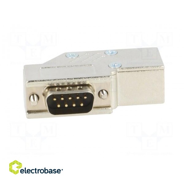 D-Sub | PIN: 9 | plug | male | angled 90° | soldering | for cable | black paveikslėlis 9