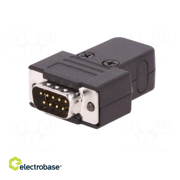 D-Sub | PIN: 9 | plug | male | soldering | for cable | black paveikslėlis 2