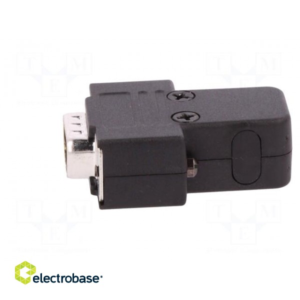 D-Sub | PIN: 9 | plug | male | soldering | for cable | black фото 3