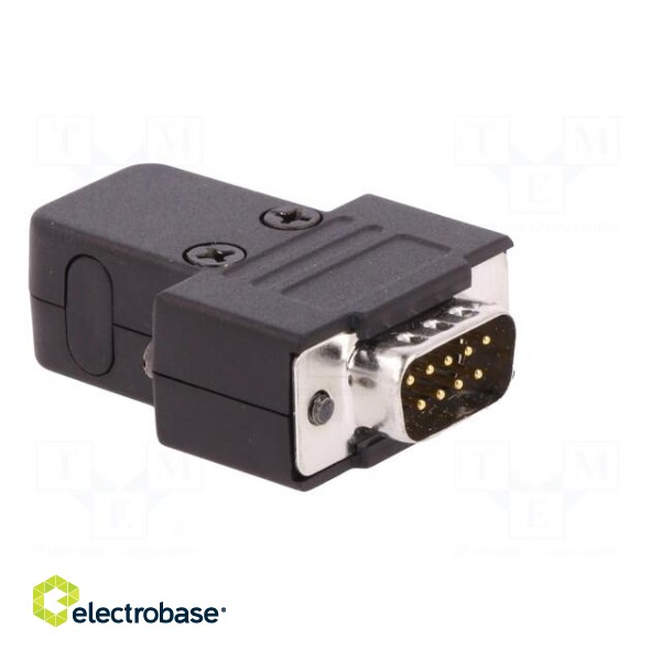 D-Sub | PIN: 9 | plug | male | soldering | for cable | black paveikslėlis 8