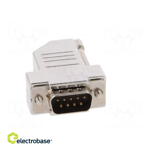 D-Sub | PIN: 9 | plug | male | angled 45° | soldering | for cable | black image 9