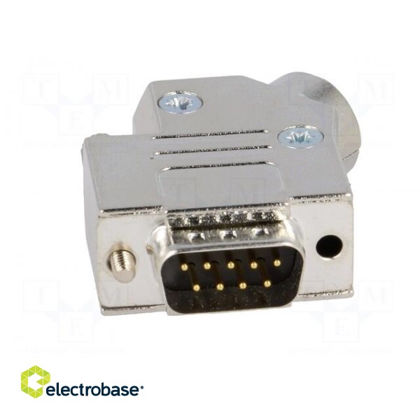 D-Sub | PIN: 9 | plug | male | soldering | for cable | black paveikslėlis 9