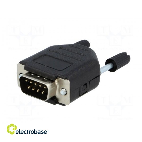D-Sub | PIN: 9 | plug | male | soldering | for cable | Kit: complete set paveikslėlis 2