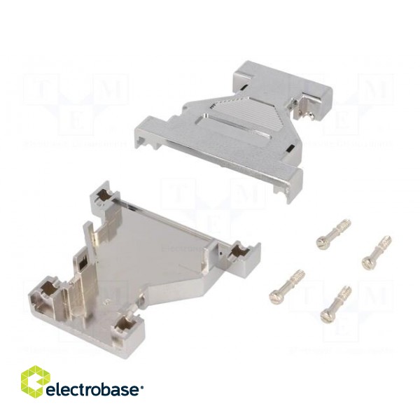 Enclosure: for D-Sub adapters | shielded | Locking: screws | silver image 1