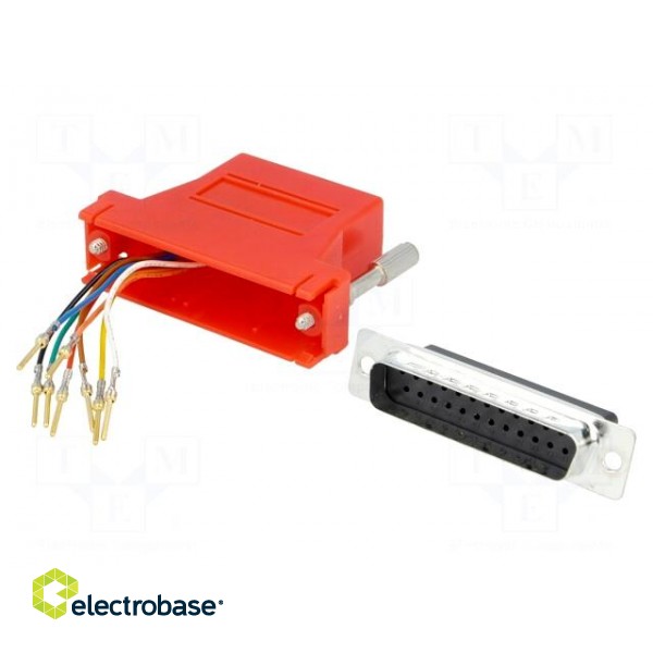 Transition: adapter | RJ45 socket,D-Sub 25pin male | red paveikslėlis 1