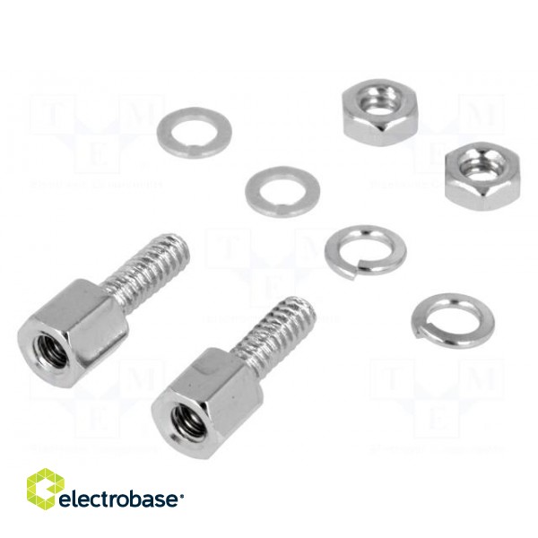Set of screws for D-Sub | UNC4-40 | Mat: chromium plated steel