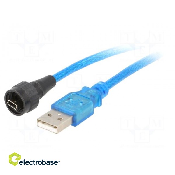Cable | USB 2.0 | USB A mini plug,USB A plug | 1m | IP67