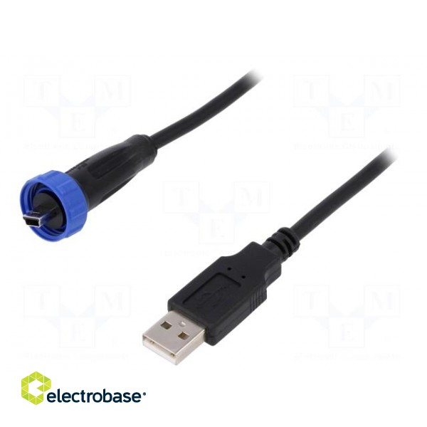 Cable | USB A plug,USB B mini plug | 3m | IP68 | USB Buccaneer