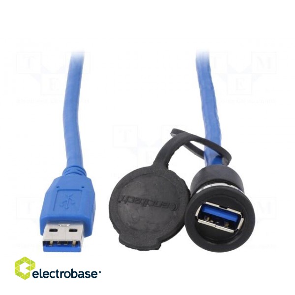 Adapter cable | USB 3.0,with cap | USB A socket,USB A plug | 3m image 2