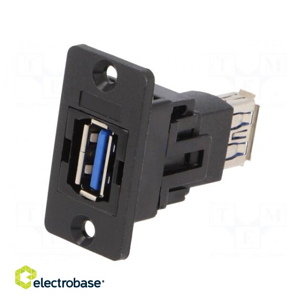 Adapter | USB A socket,both sides | SLIM | USB 3.0 | gold-plated image 1
